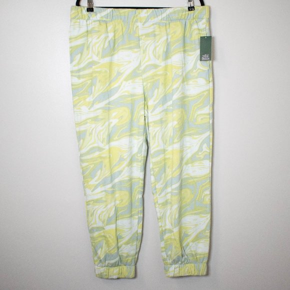 2X Medium Wild Fable Green Swirl High Rise Jogger Lounge Sweatpants - Picture 3 of 6